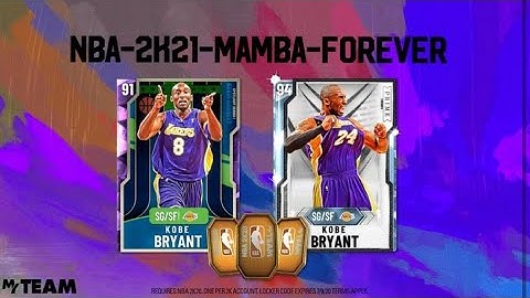 Nba 2k20 myteam locker code for Kobe Bryant Mamba Forever!!!