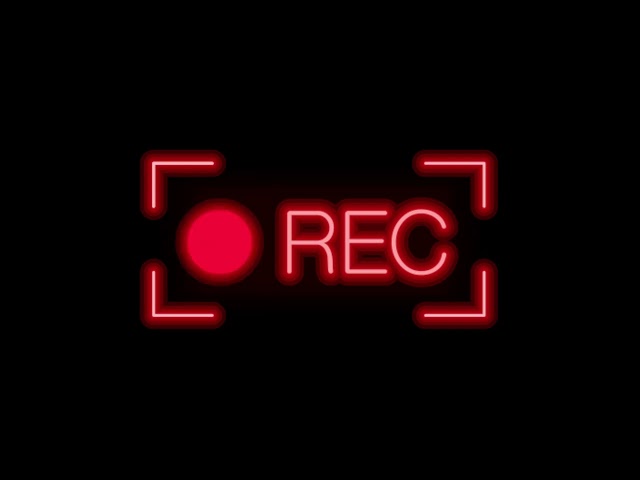 🔴 Neon Red Flashing Recording Icon Transition Overlay Intro for Video Edits (FREE DOWNLOAD) class=