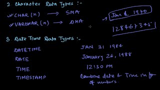 Datatypes in SQL | Database management System