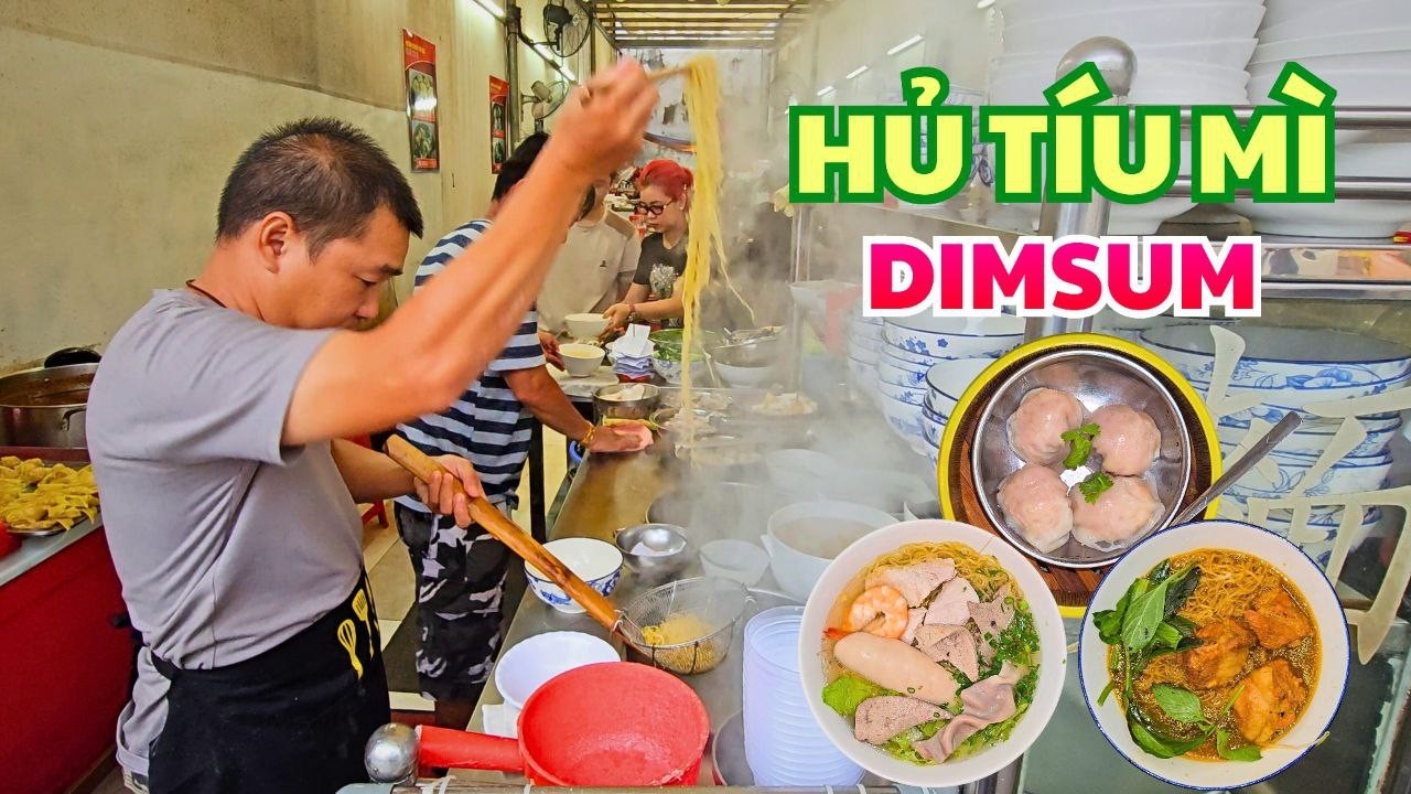 NGON QUÁ TRỜI Xe Hủ Tiếu Mì người Hoa đầy ắp đồ ăn, RẤT NHIỀU Tôm và Xí Quách, Há Cảo Xíu Mại Ngon.