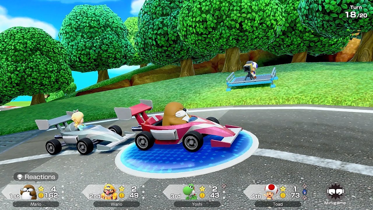 Super Mario Party Jamboree #282 Roll 'em Raceway Monty Mole vs Wario vs Yoshi vs Toad