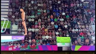 Penerjun Malaysia Bertrand Rhodict Lises Sukan Komanwel Birmingham 2022.