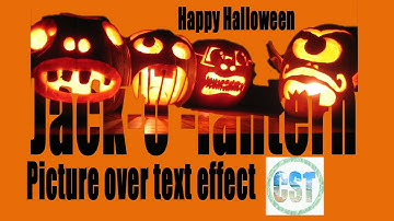 Halloween Jack-o’-lantern picture over text effect Photoshop 2020