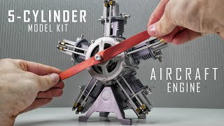 Building a 5-Cylinder Radial Engine Model Kit. Assembly of an Aircraft Radial Engine