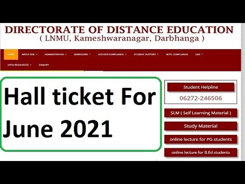 DDE LNMU june 2021 Admit card Download | Lnmu Admit Card Download June ...