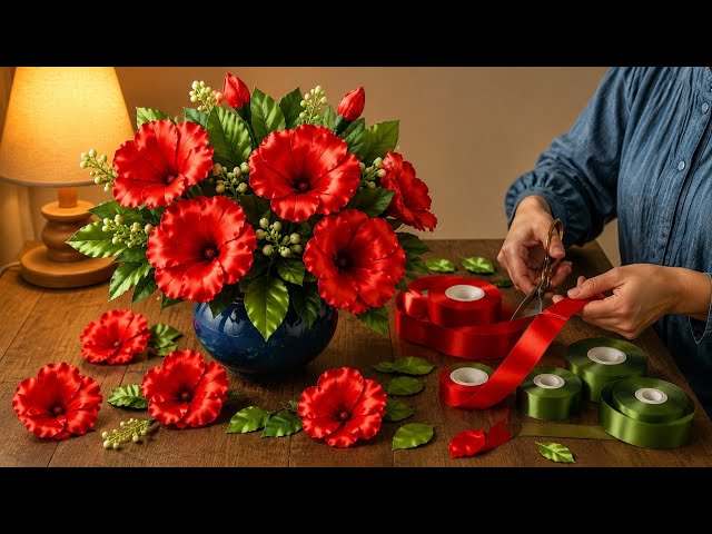 🤯DIY Satin Ribbon Flowers 🌺 | Easy Ribbon Flower Making Tutorial
