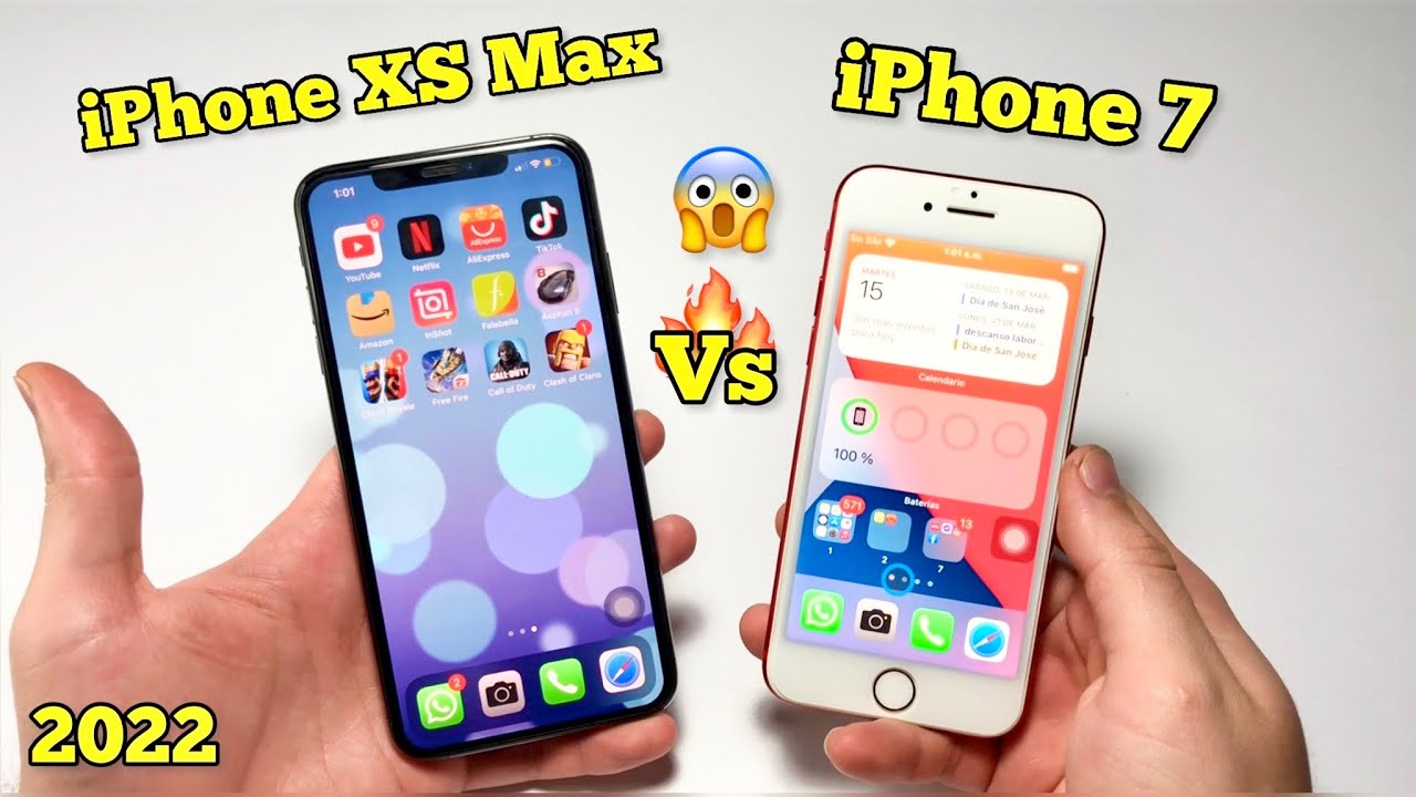 iPhone 7 Vs IPhone XS Max !!! | TEST de Velocidad 🤩🔥 - YouTube
