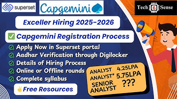 Capgemini Registration Process 2026 | Capgemini Exceller Hiring 2025