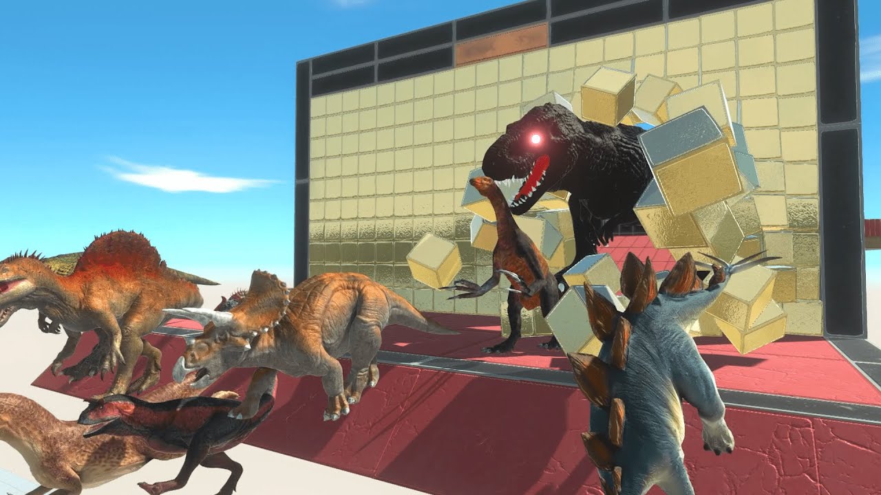 Escape from Deadly T-REX in adventure playground -Animal Revolt Battle Simulator