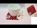 クラフトバンドで 花結びのコースターの作り方! Coaster made with craft band
