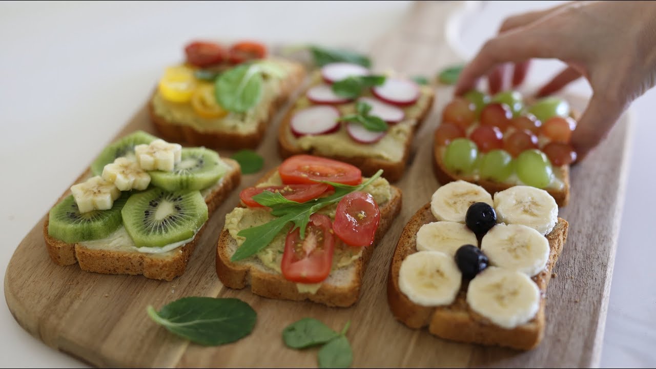 Easy and Healthy Open Toast Ideas (Gluten-free, Oil-free, Vegan) - YouTube