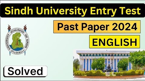 Sindh University Entry Test 2024 English | Sindh university entry test past papers