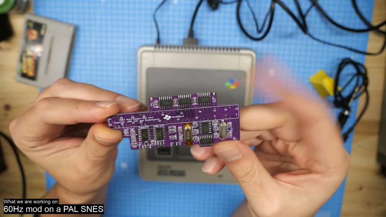 Installing a 60Hz SuperCIC mod on a 1Chip PAL SNES [VOD]