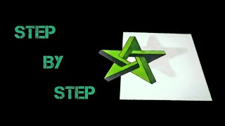 How To Draw An Impossible Star Optical Illusion step By Step Impossible 3d Star Drawing 3d Art 4you