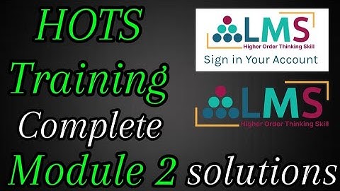 HOTS training Complete Module 2 Solutions