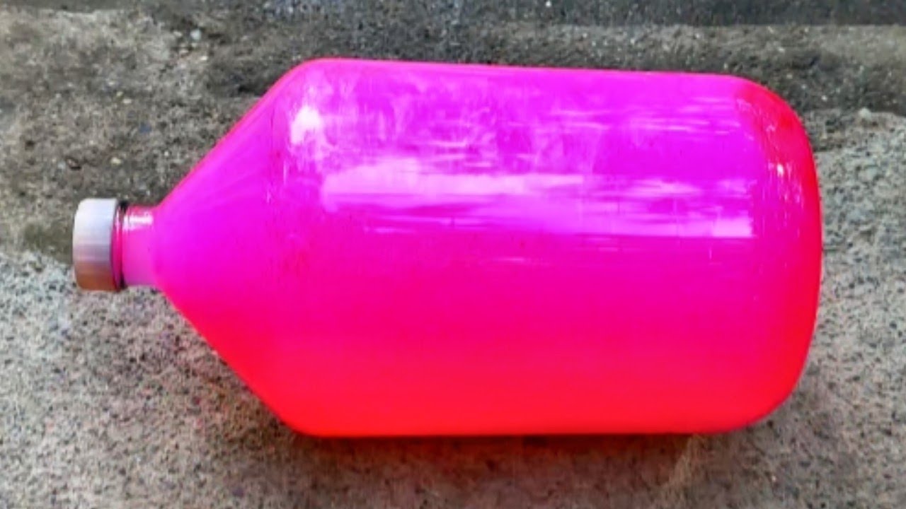 Rolling ig Pink bottle on the stair 👻 