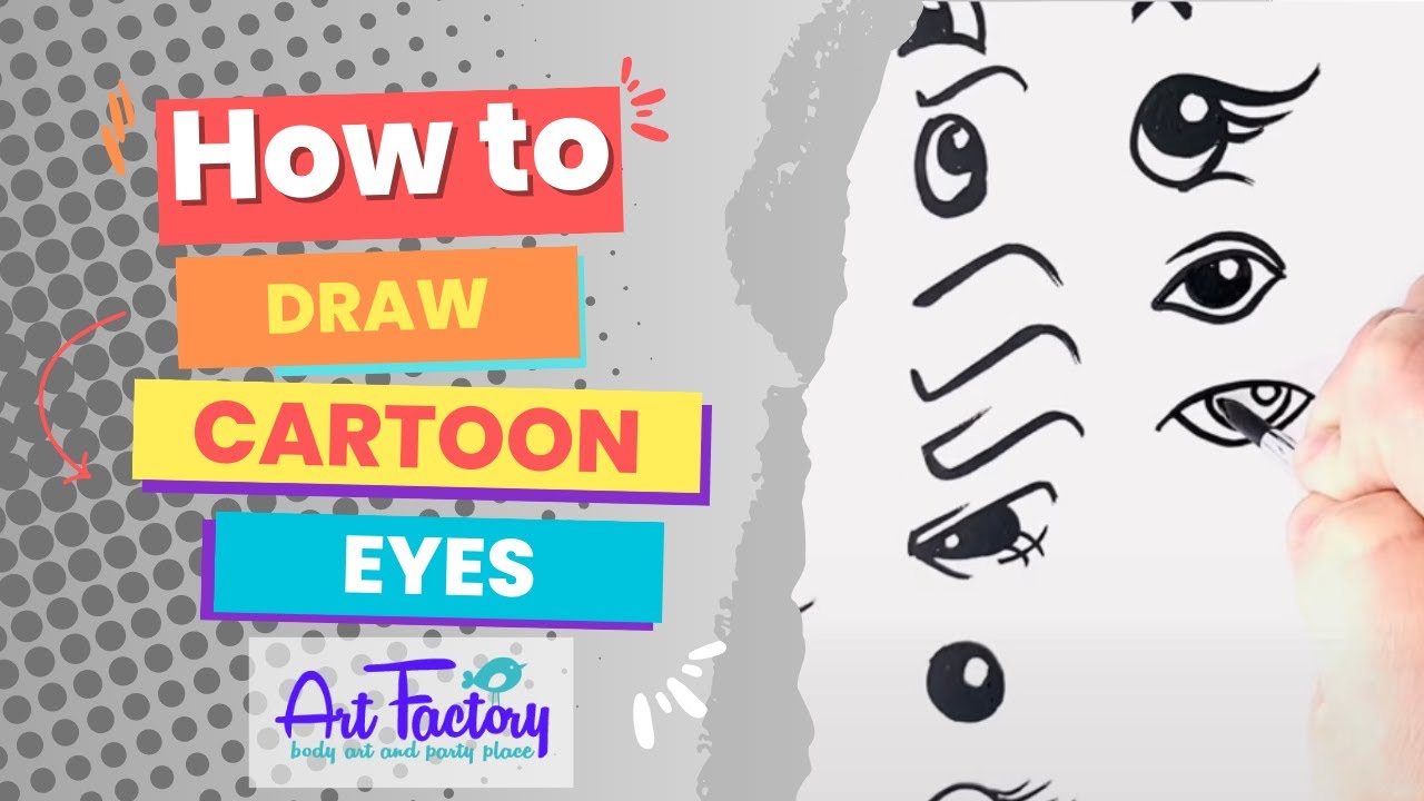 HOW TO PAINT QUICK CARTOON EYES FOR FACE PAINTING by the Art Factory