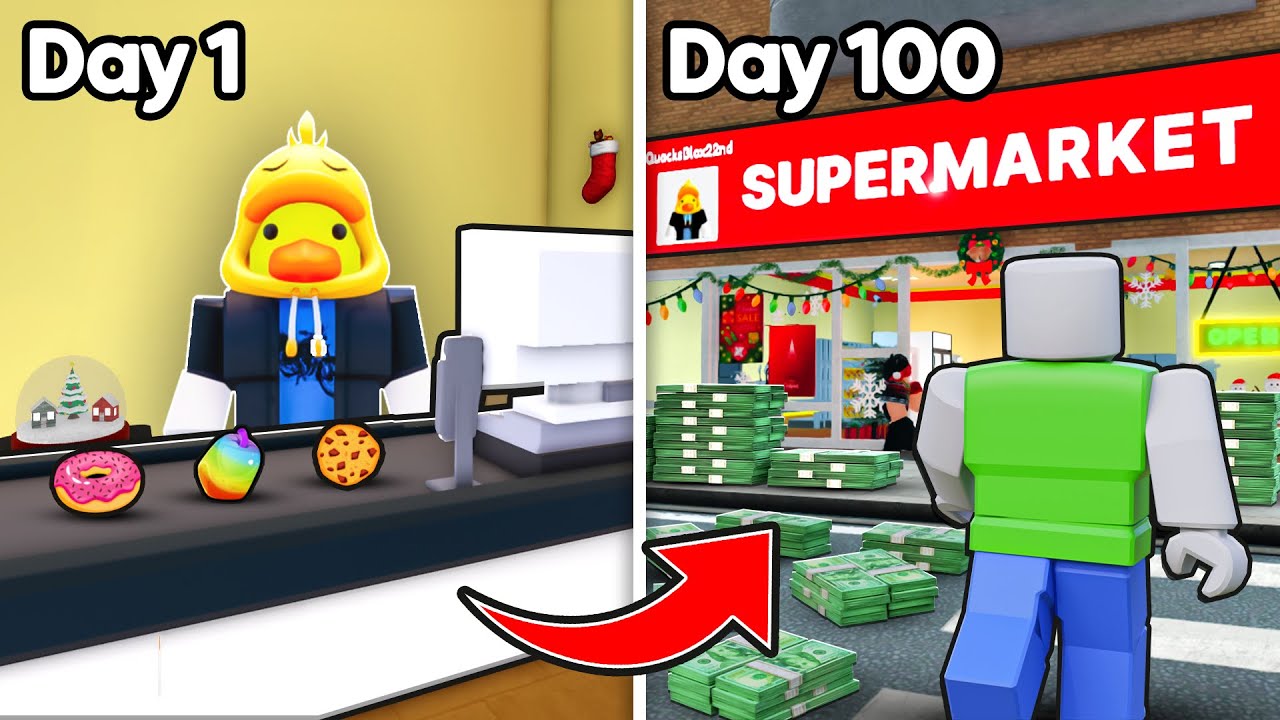 Я играл в 100 дней в симуляторе супермаркета в Roblox..
