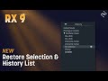 RX 9 Restore Selection and History Expand: Improve Post Production Audio Workflow