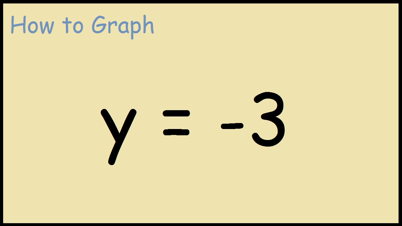 How To Graph Y = -3