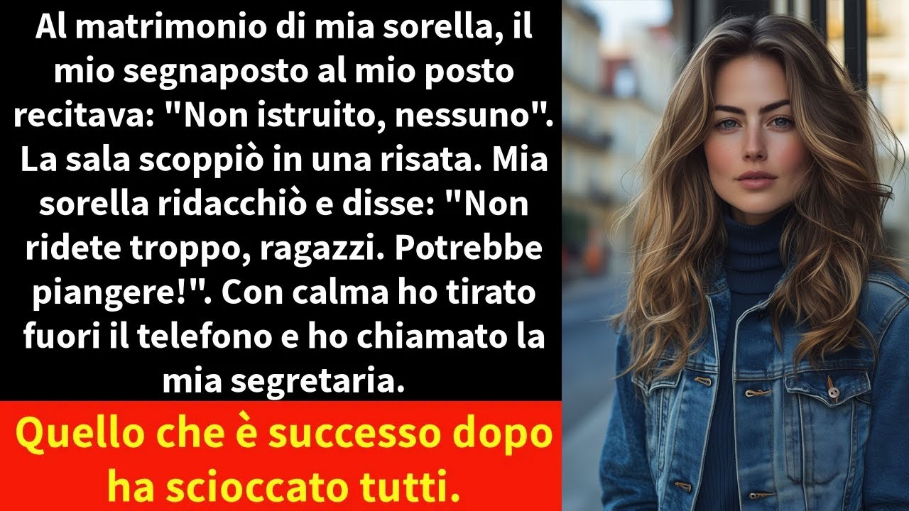 Al matrimonio di mia sorella, il mio segnaposto al mio posto recitava: 