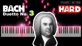 Bach - Duetto No. 3 in G major, BWV 804 🎹 EASY Piano Tutorial 🎹 PIANO BOSS