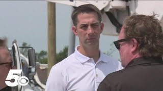 Sen. Tom Cotton visits Northwest Arkansas to survey tornado damage