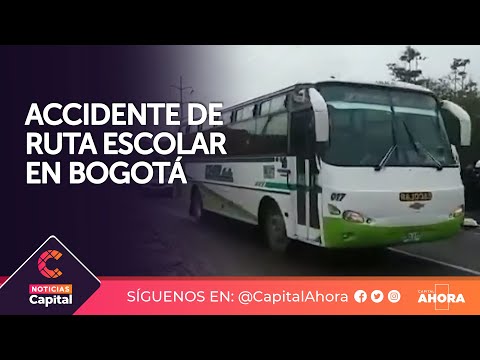 Accidente de un bus escolar en la Autopista Norte