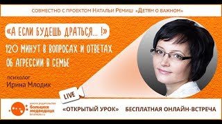 Открытый урок с Ириной Млодик об агрессии в семье. Беседовала Наталья Ремиш.