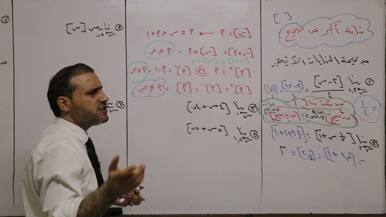 نظريات النهايات نهاية اقتران أكبر عدد صحيح