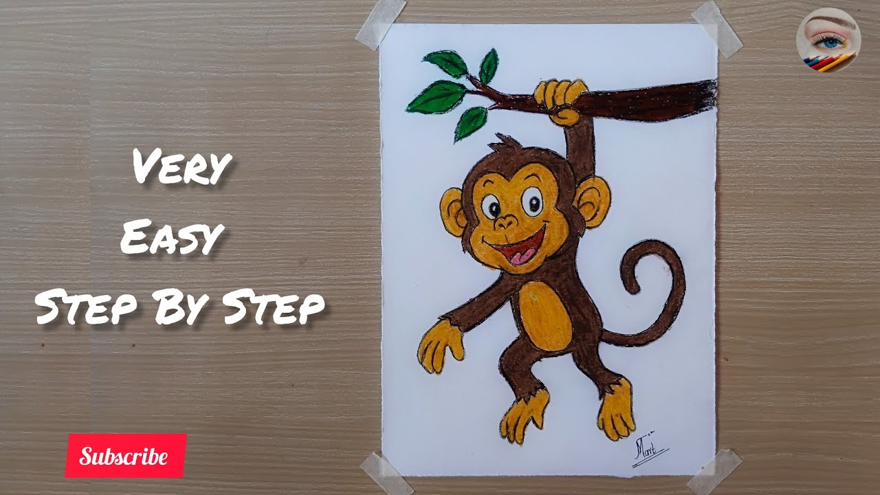 Easy Monkey Drawing 🐒 | Step By Step Drawing For Beginners |@MadhuraTaldevkar 