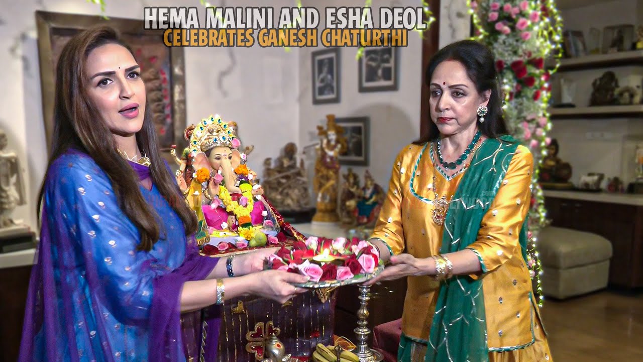 Esha Deol Celebrates Ganesh Chaturthi at Home with Mom Hema Malini