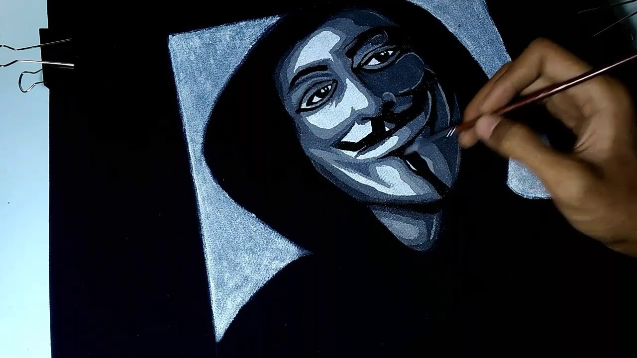 Как нарисовать анонимуса поэтапно