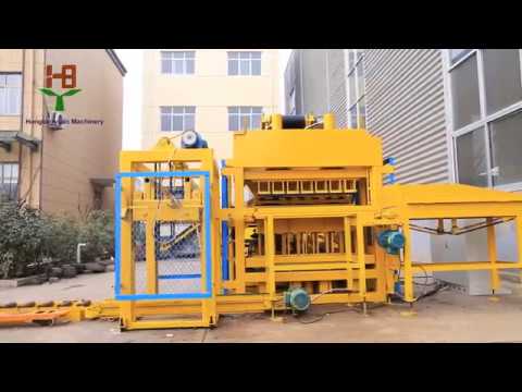 Interlocking brick machine hby7-10 with automatic brick stacker - YouTube
