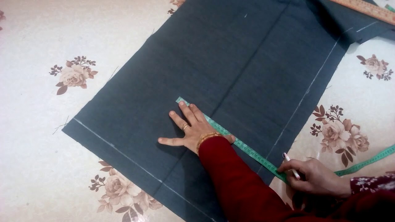 طريقه قص بنطلون بكمر للوسط وسوسته جانبيه