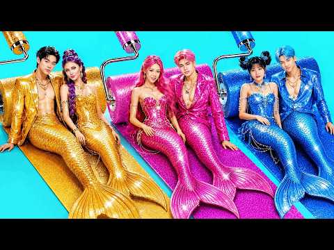 Rich vs. Broke vs. VIP Mermaid! 🧜‍♀️ Easy DIY Fashion Challenge on Different Budgets