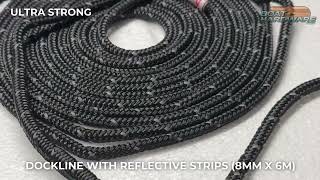 Boat Hardware Dockline With Reflective Strip 8mm x 6M