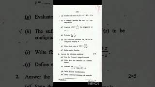 Msc 1st semester (Mathematics) que paper 2022 complex analysis paper 4