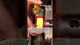 Glowing Red-Hot Metal Gets Perfectly Shaped on a Lathe #worker #process #shorts #lathe #turning