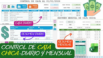 CONTROL DE CAJA CHICA💰en Excel✅Diario y Mensual