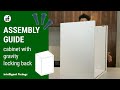 Assembly guide  cabinet with gravity locking back