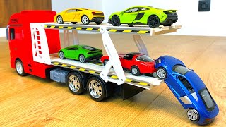 Big die cast model cars being carried by transportation vehicles screenshot 4