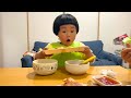 |652| 7 con tôm biển to đem luộc hạt nêm rong biển 3 Na ăn mà khen quá ngon | Trần Tiên JP Family