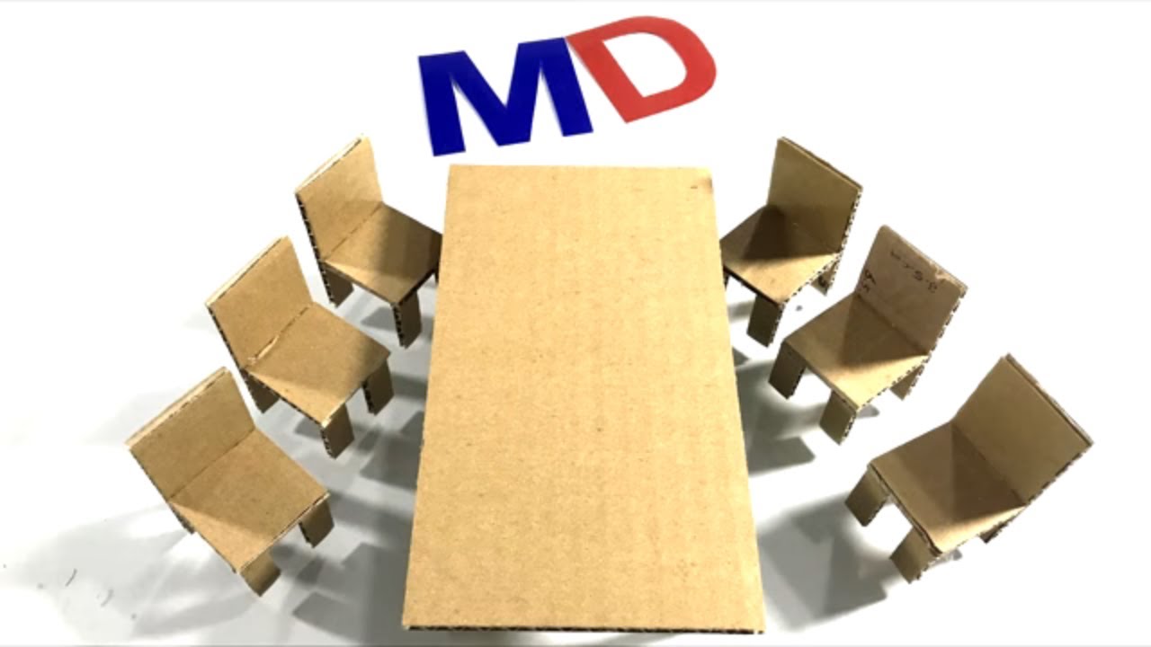 Kartondan minyatür masa sandalye yapımı | Minyatür yapılar - YouTube