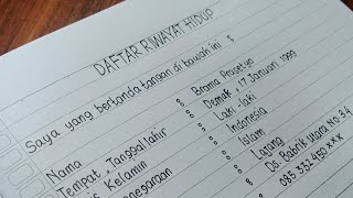Daftar Riwayat Hidup Tulisan Tangan - Contoh Daftar Riwayat Hidup yang Benar
