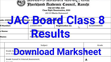 Jac Board Class 8 Result 2022 kaise dekhe | Jac Class 8th Marksheet kaise download kare