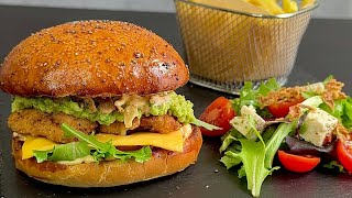 Tavuklu Avokado Burger! En İyi Ev Yapımı Tavuk Burger! Lezzetli ve Lezzetli!