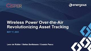 Energous & Cisper Webinar: Wireless Power Over the Air, Revolutionizing Asset Tracking