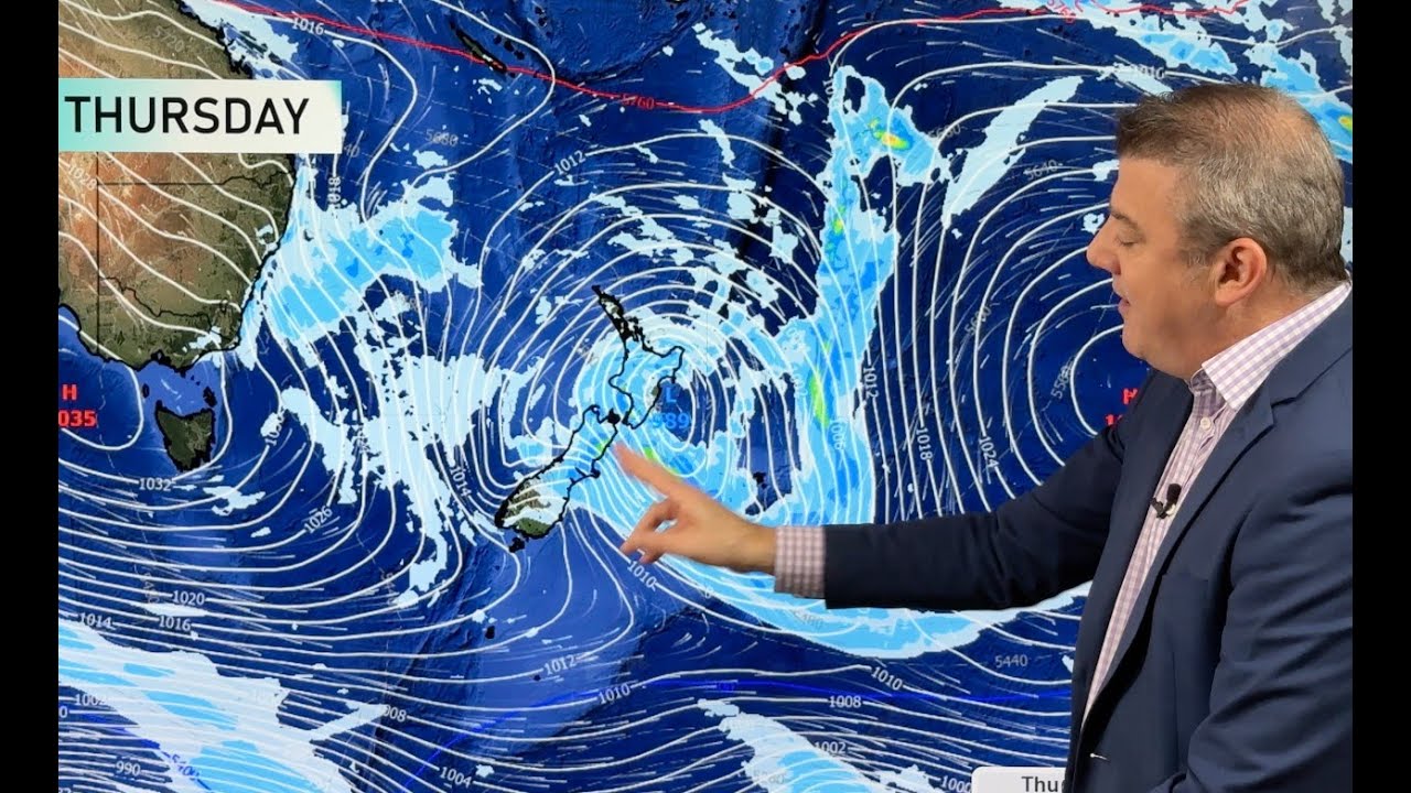 Severe weather risks for NZ Wed/Thu as low moves through, high pressure ...