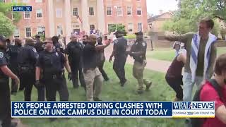 Six people arrested during pro-Palestinian protests at UNC due in court Thursday